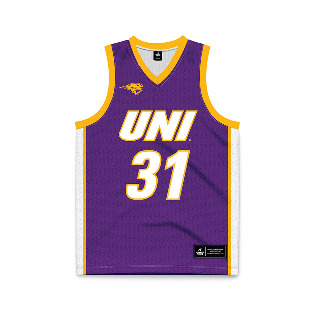 Northern Iowa - NCAA Men's Basketball : Marino Dubravcic - Purple Basketball Jersey-0