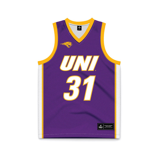 Northern Iowa - NCAA Men's Basketball : Marino Dubravcic - Purple Basketball Jersey-0