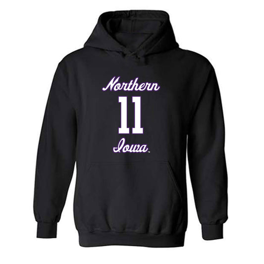 Northern Iowa - NCAA Men's Basketball : Ismael Diouf - Replica Shersey Hooded Sweatshirt-0