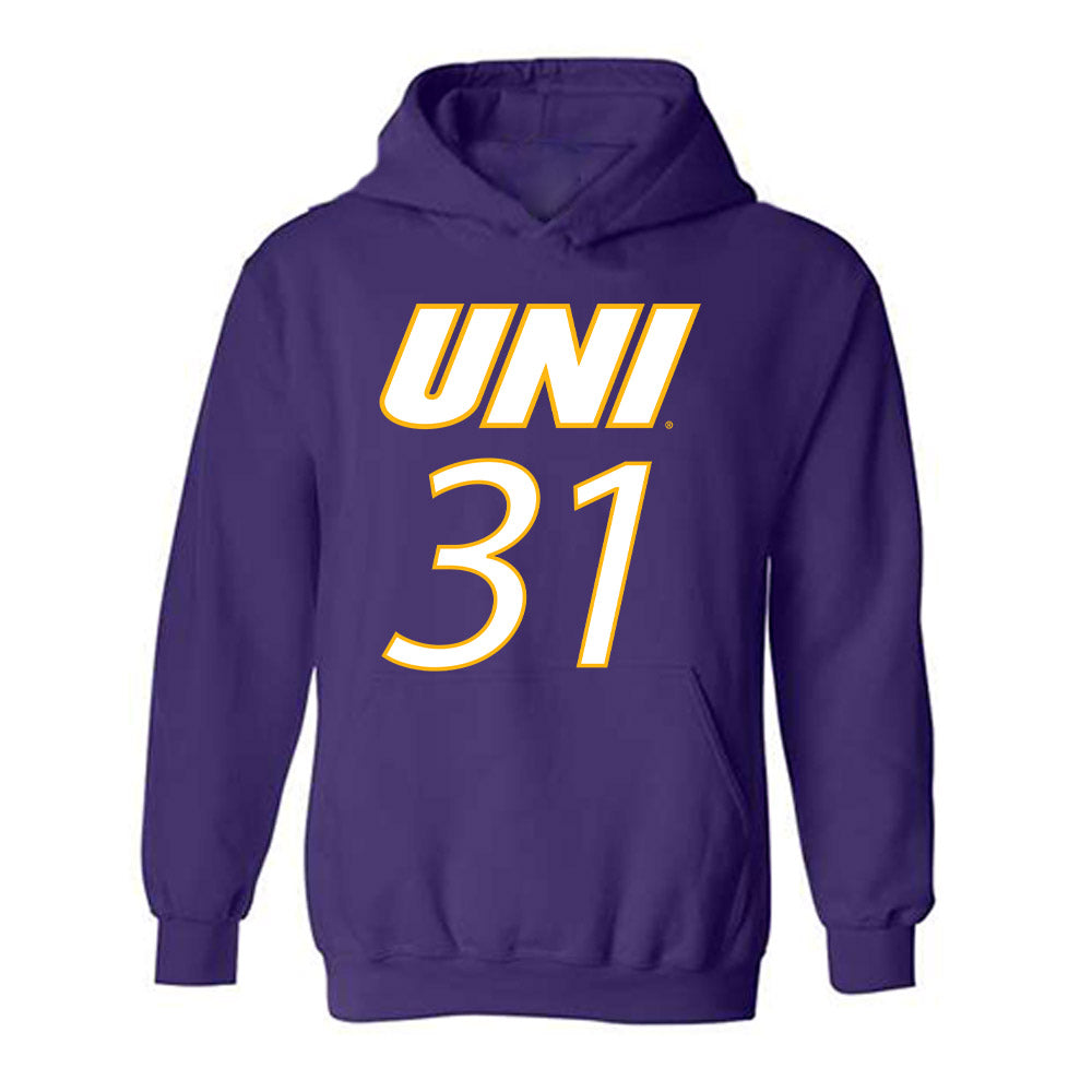 Northern Iowa - NCAA Men's Basketball : Marino Dubravcic - Replica Shersey Hooded Sweatshirt-0