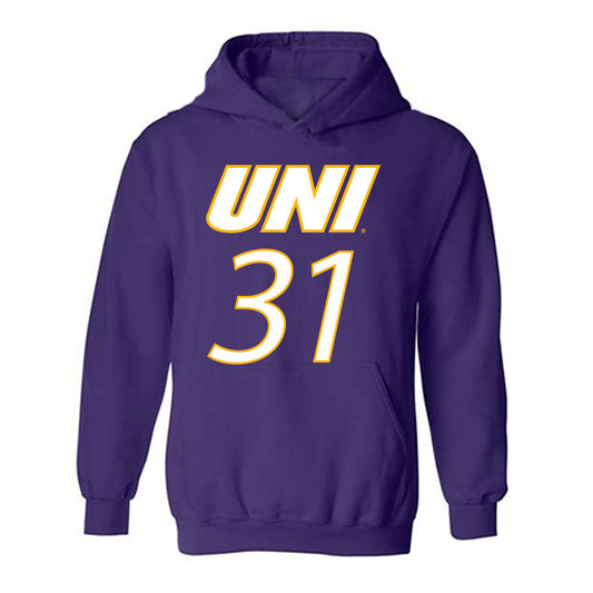 Northern Iowa - NCAA Men's Basketball : Marino Dubravcic - Replica Shersey Hooded Sweatshirt-0