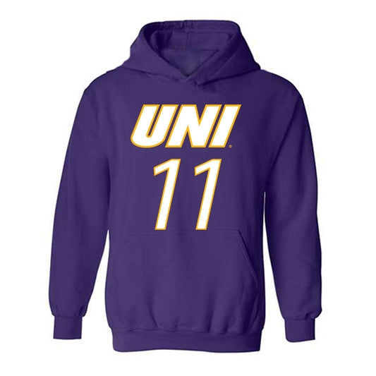 Northern Iowa - NCAA Men's Basketball : Ismael Diouf - Replica Shersey Hooded Sweatshirt-0