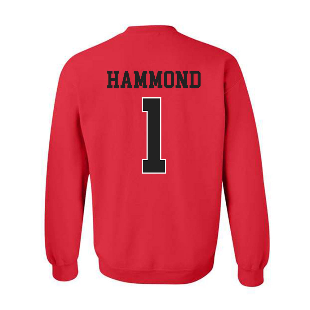 NC State - NCAA Men's Basketball : Christian Hammond - Sports Shersey Crewneck Sweatshirt-1