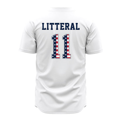 Troy - NCAA Baseball : Lucas Litteral - White Jersey-1