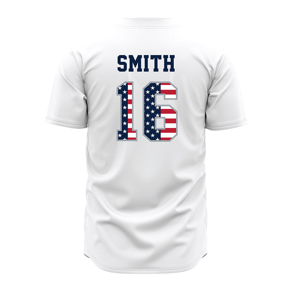 Troy - NCAA Baseball : Hayden Smith - White Jersey-1