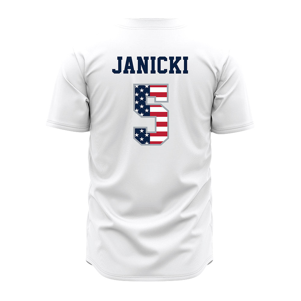 Troy - NCAA Baseball : James Janicki - White Jersey-1