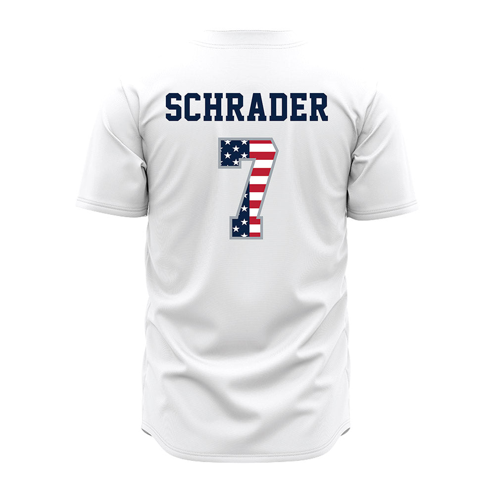 Troy - NCAA Baseball : Gavin Schrader - White Jersey-1