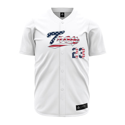 Troy - NCAA Baseball : Houston Markham - White Jersey-0