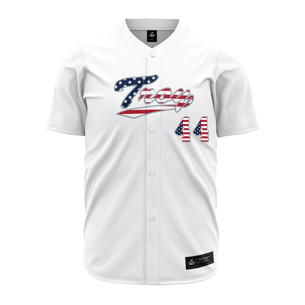 Troy - NCAA Baseball : Dillon Kuehl - White Jersey-0
