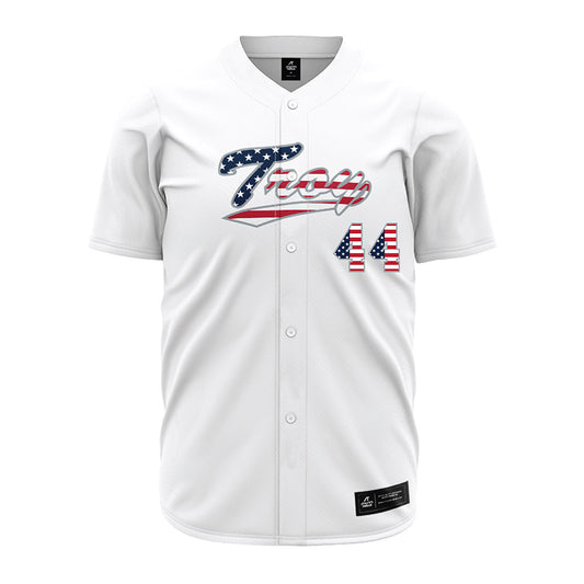 Troy - NCAA Baseball : Dillon Kuehl - White Jersey-0