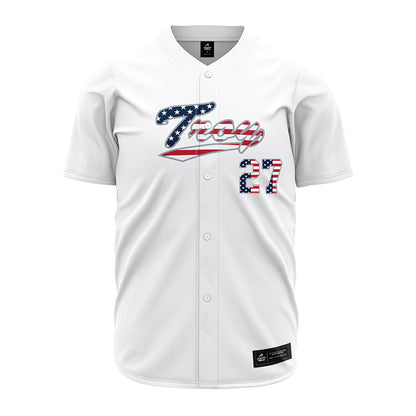 Troy - NCAA Baseball : Dylan Alonso - White Jersey-0