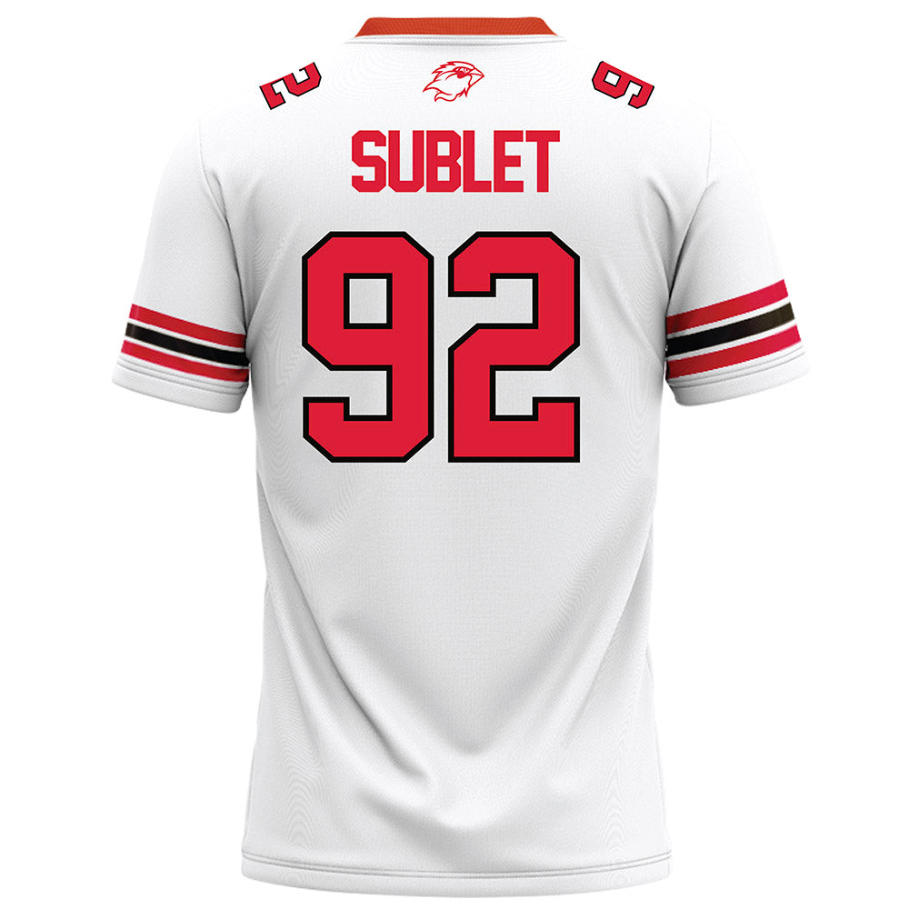 Lamar - NCAA Football : Broderick Sublet - White Football Jersey-1