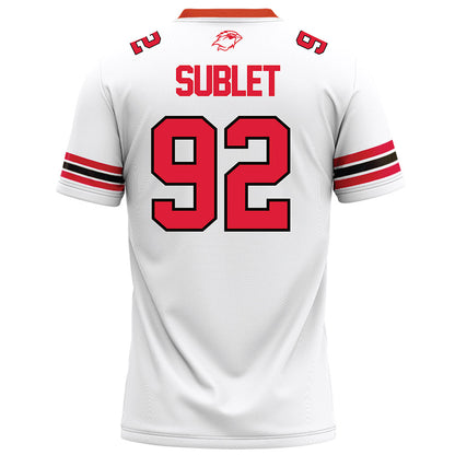 Lamar - NCAA Football : Broderick Sublet - White Football Jersey-1
