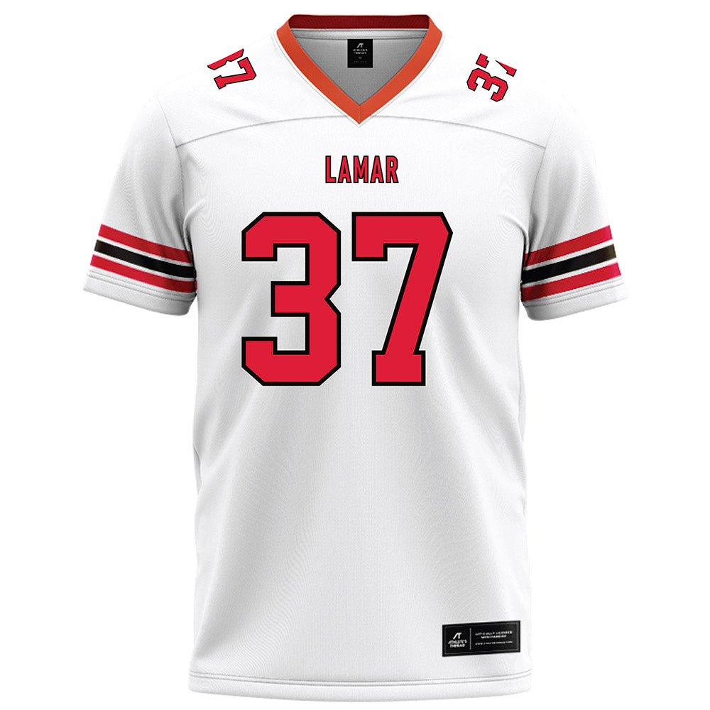 Lamar - NCAA Football : John Abrama - White Football Jersey-0