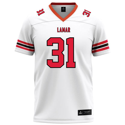 Lamar - NCAA Football : Kamron Hall - White Football Jersey-0