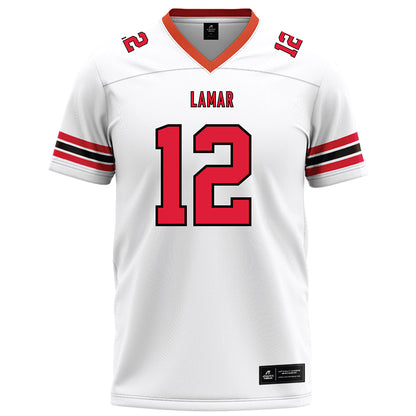 Lamar - NCAA Football : Lucas Powell - White Football Jersey-0
