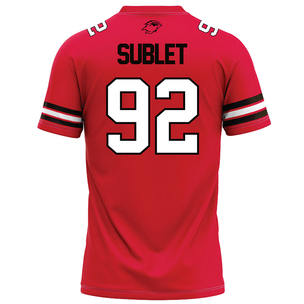 Lamar - NCAA Football : Broderick Sublet - Red Football Jersey-1