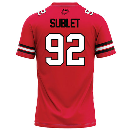 Lamar - NCAA Football : Broderick Sublet - Red Football Jersey-1