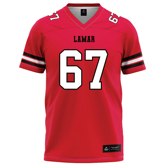 Lamar - NCAA Football : Adedapo Adetosoye - Red Football Jersey-0