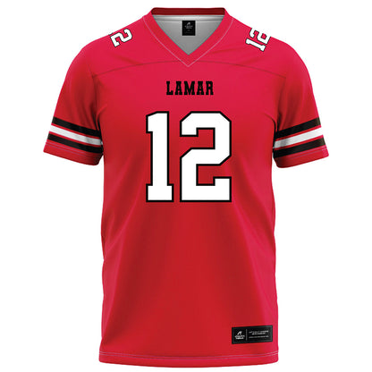 Lamar - NCAA Football : Lucas Powell - Red Football Jersey-0
