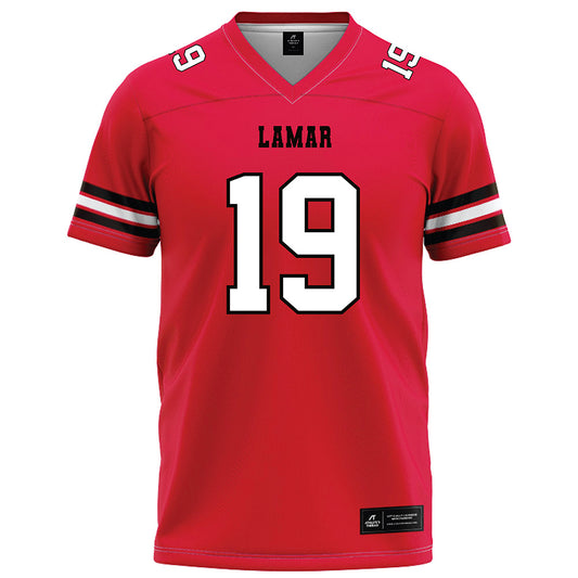 Lamar - NCAA Football : Albert Simon III - Red Football Jersey-0