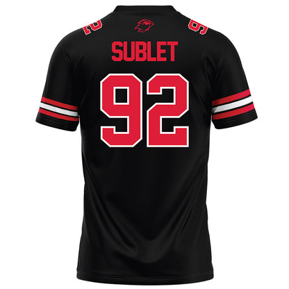 Lamar - NCAA Football : Broderick Sublet - Black Football Jersey-1