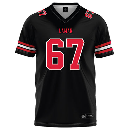 Lamar - NCAA Football : Adedapo Adetosoye - Black Football Jersey-0