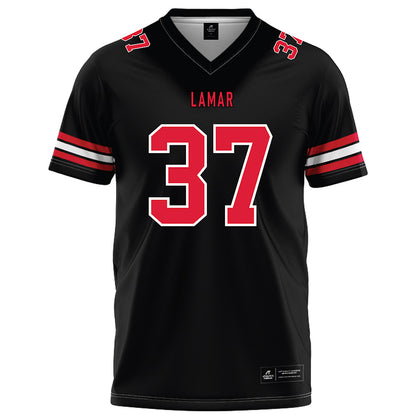 Lamar - NCAA Football : John Abrama - Black Football Jersey-0