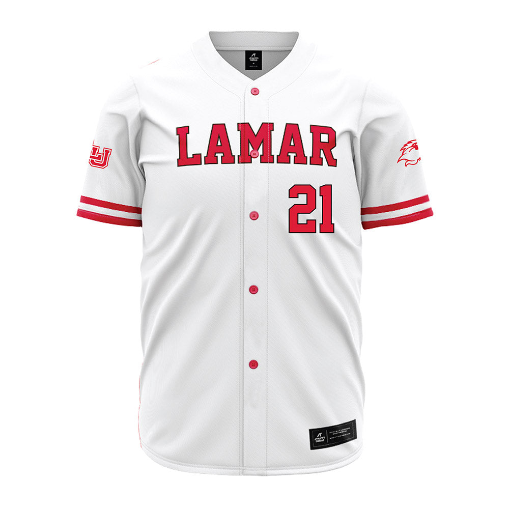 Lamar - NCAA Baseball : Gage Burdick - White Jersey-0
