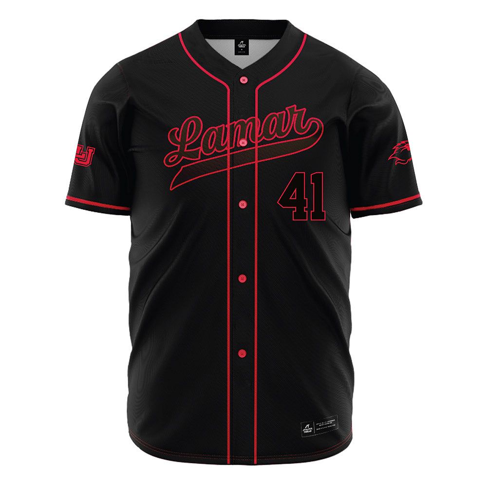 Lamar - NCAA Baseball : Gabriel Rodriguez - Black Jersey-0