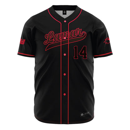 Lamar - NCAA Baseball : Travis Lutz - Black Jersey-0