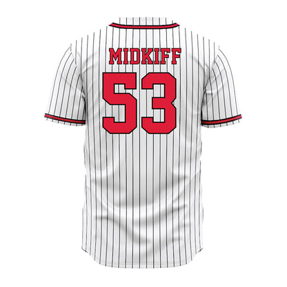 Lamar - NCAA Baseball : Daniel Midkiff - White Pinstripe Jersey-1