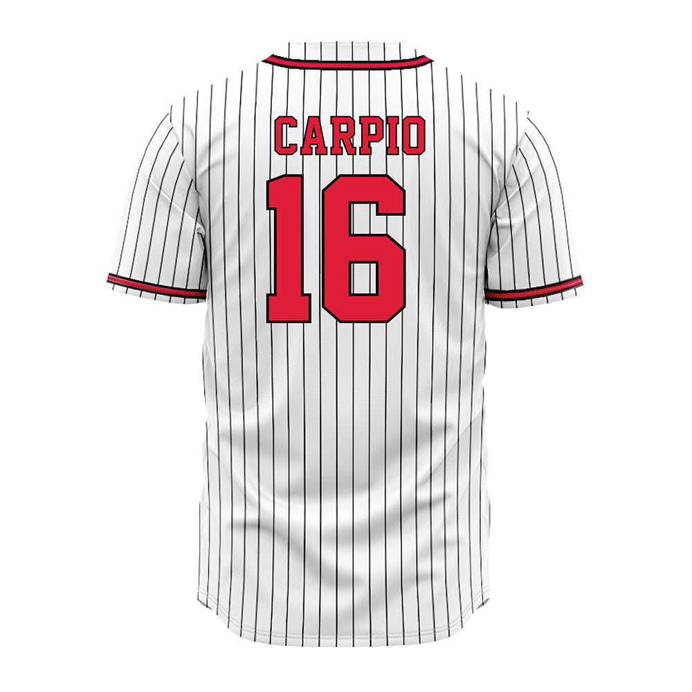 Lamar - NCAA Baseball : Julius Carpio - White Pinstripe Jersey-1
