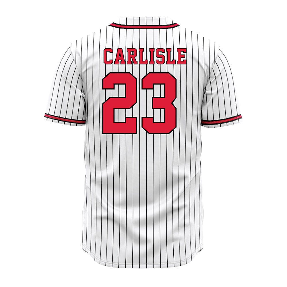 Lamar - NCAA Baseball : Tanner Carlisle - White Pinstripe Jersey-1