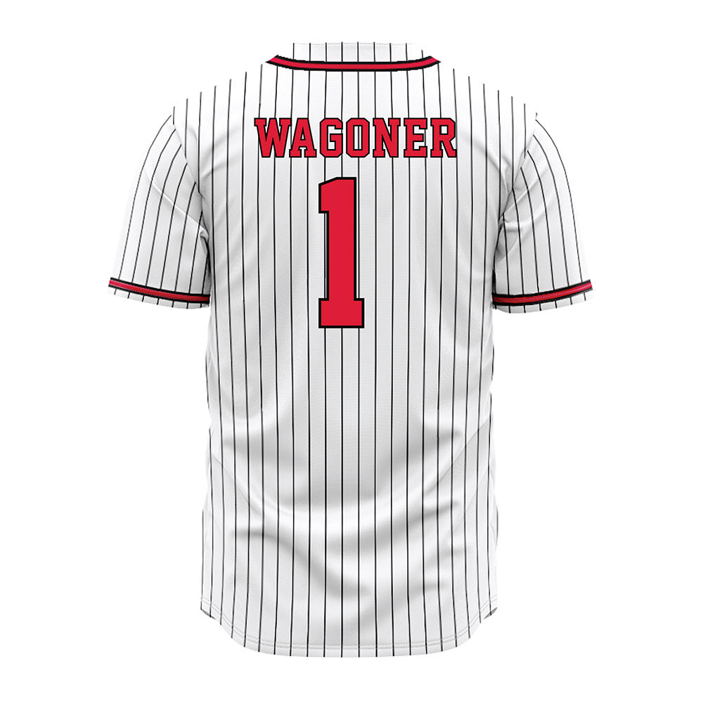 Lamar - NCAA Baseball : Jake Wagoner - White Pinstripe Jersey-1
