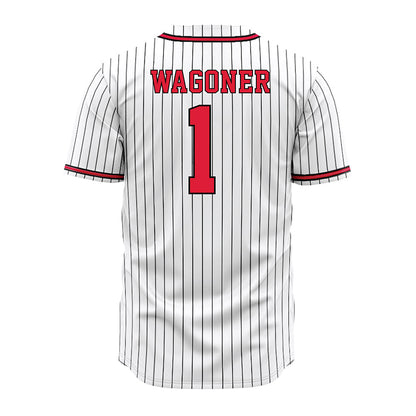 Lamar - NCAA Baseball : Jake Wagoner - White Pinstripe Jersey-1