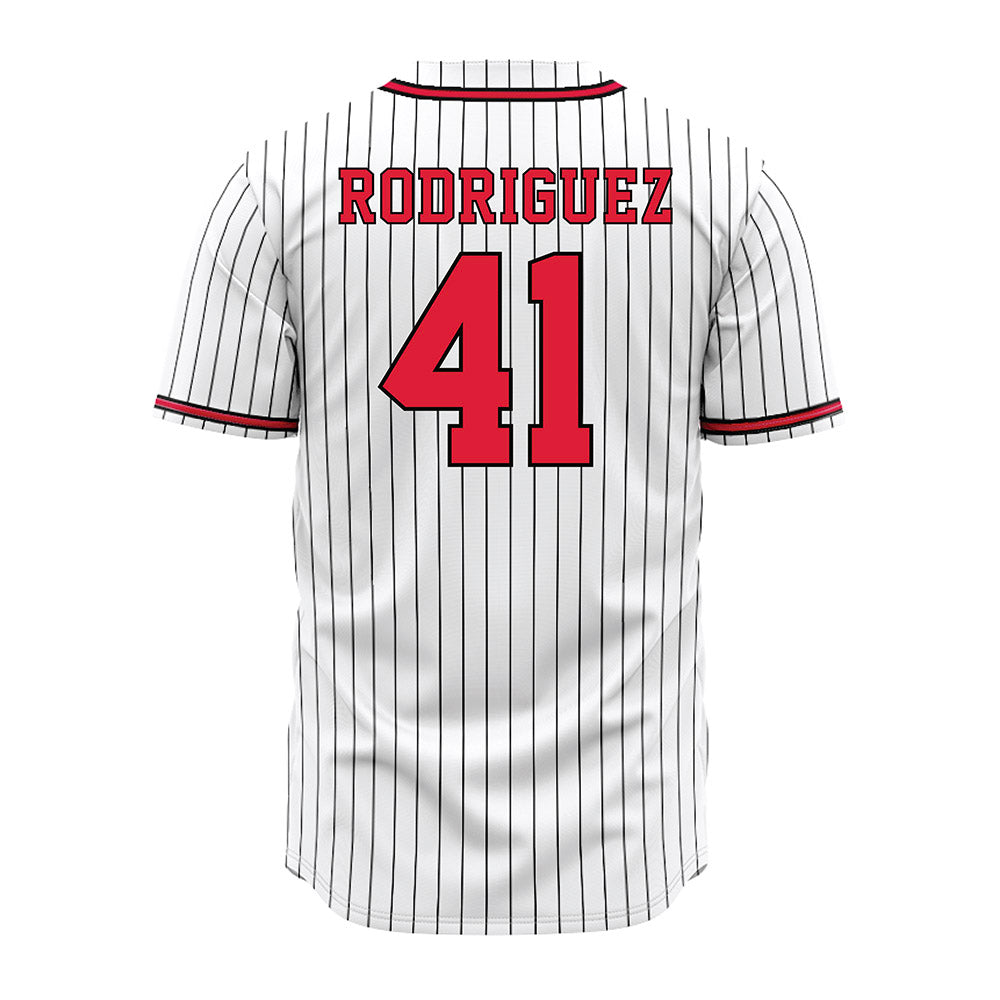 Lamar - NCAA Baseball : Gabriel Rodriguez - White Pinstripe Jersey-1