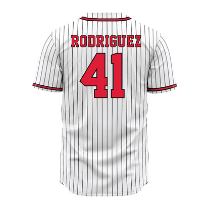Lamar - NCAA Baseball : Gabriel Rodriguez - White Pinstripe Jersey-1