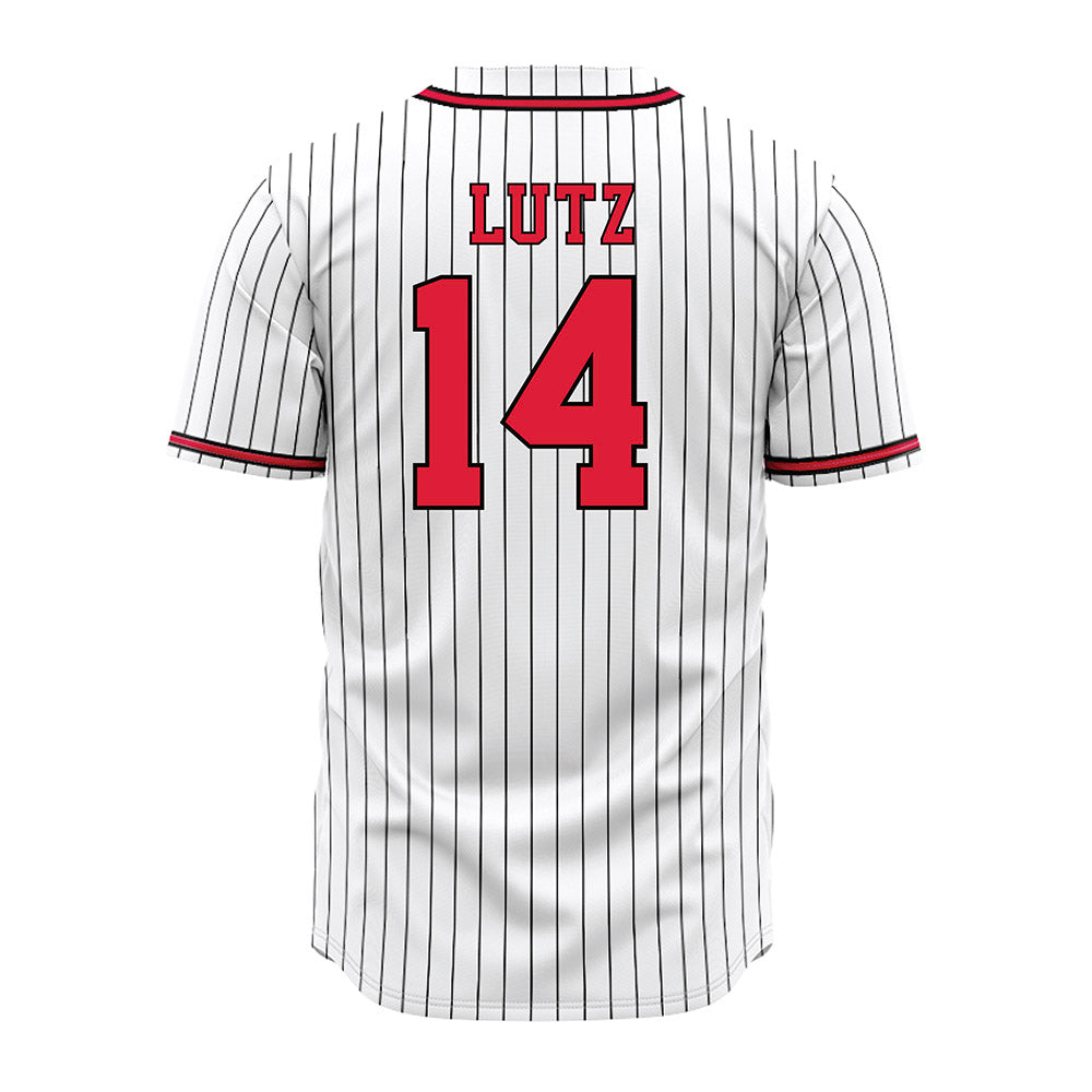 Lamar - NCAA Baseball : Travis Lutz - White Pinstripe Jersey-1
