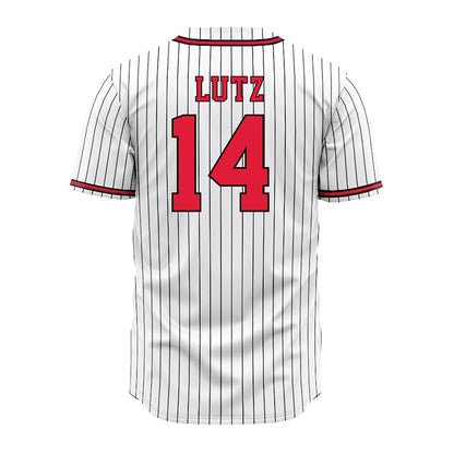 Lamar - NCAA Baseball : Travis Lutz - White Pinstripe Jersey-1