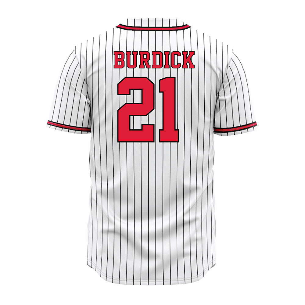 Lamar - NCAA Baseball : Gage Burdick - White Pinstripe Jersey-1