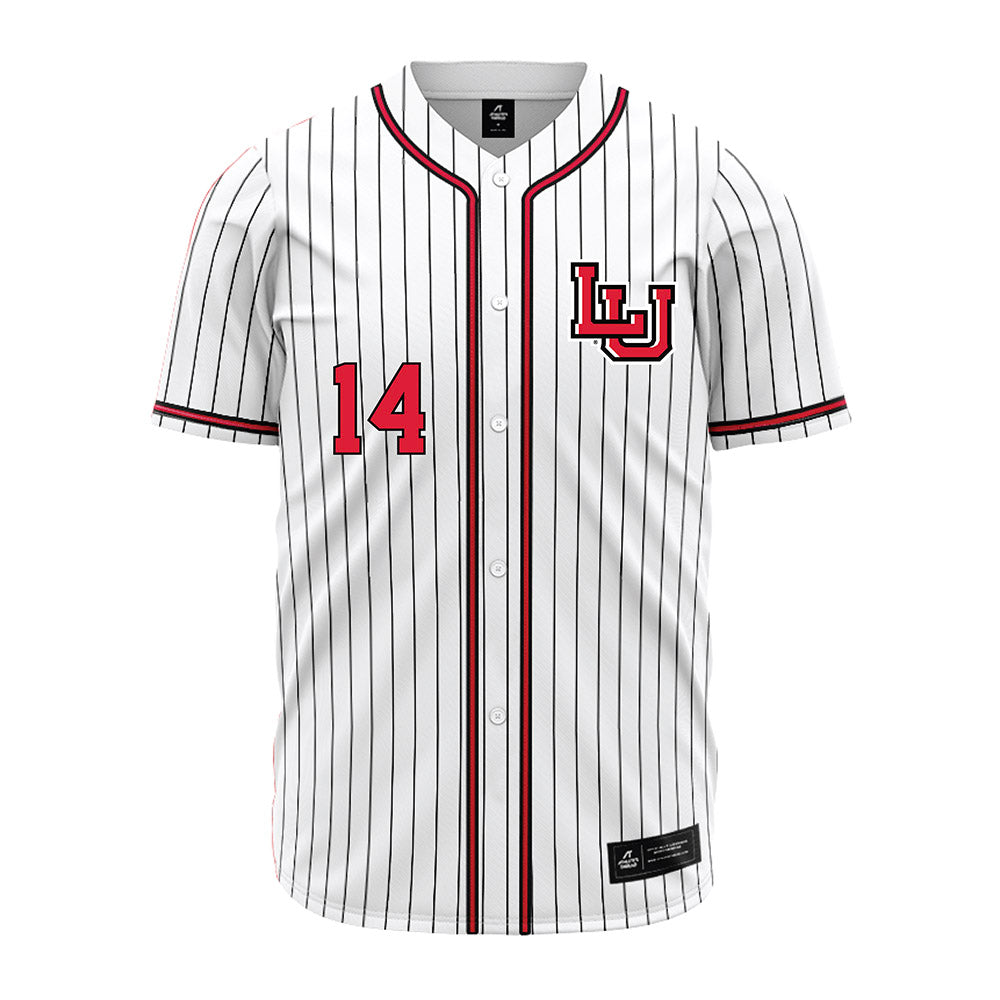 Lamar - NCAA Baseball : Travis Lutz - White Pinstripe Jersey-0