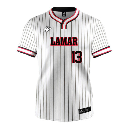 Lamar - NCAA Softball : Riley Whitley - White Pinstripe Jersey-0
