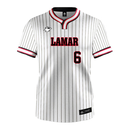 Lamar - NCAA Softball : Isabella Flores - White Pinstripe Jersey-0
