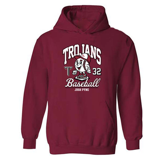 Troy - NCAA Baseball : Josh Pyne - Cardinal Red Hooded Sweatshirt-0