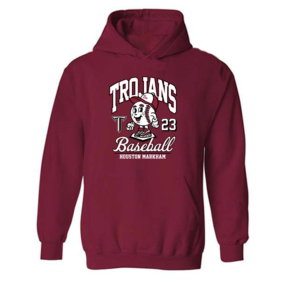 Troy - NCAA Baseball : Houston Markham - Cardinal Red Hooded Sweatshirt-0