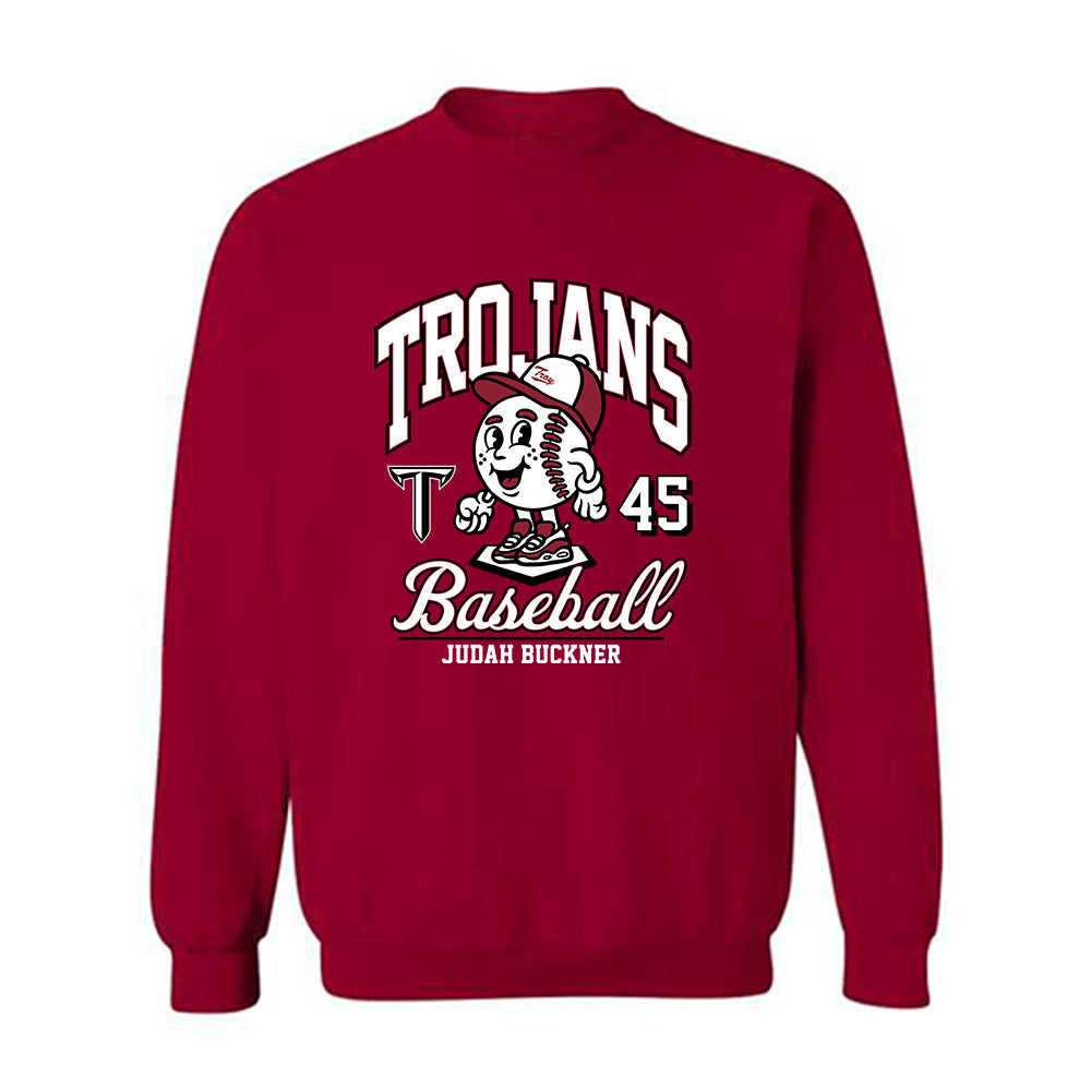 Troy - NCAA Baseball : Judah Buckner - Cardinal Red Crewneck Sweatshirt-0