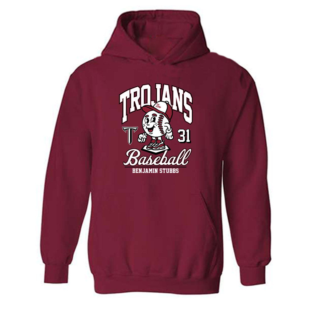 Troy - NCAA Baseball : Benjamin Stubbs - Cardinal Red Hooded Sweatshirt-0