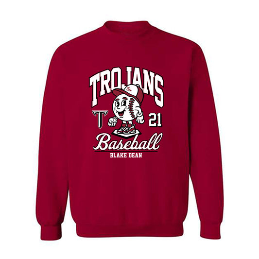 Troy - NCAA Baseball : Blake Dean - Cardinal Red Crewneck Sweatshirt-0