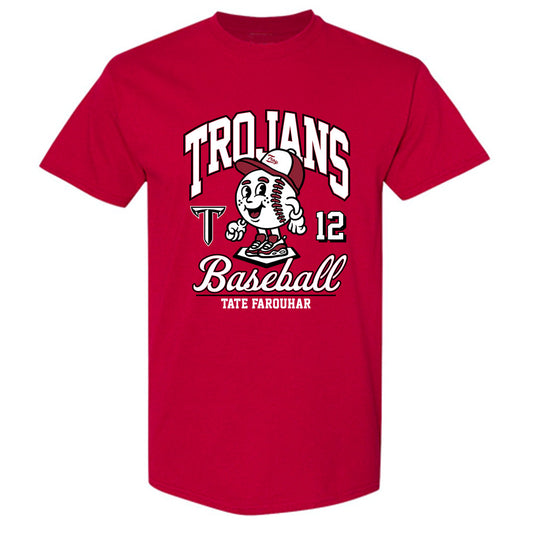 Troy - NCAA Baseball : Tate Farquhar - Cardinal Red T-Shirt-0